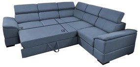 Univerzálna rohová rozkladacia sedacia súprava s úložným priestorom GRANADA modrá