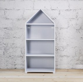 Detský policový regál domček, biely - 130 cm