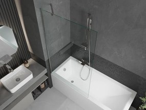 Mexen Next, vaňová  zástena 1-krídlová 90 x 150 cm, fixné krídlo, 6 mm číre sklo, chrómový profil, 895-090-000-00-00-01