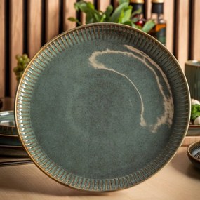 Altom Porcelánový plytký tanier Reactive Sage, 26 cm