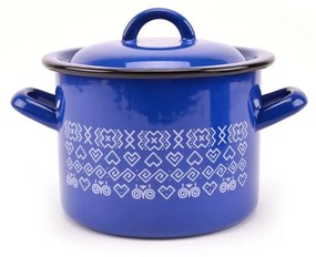 Hrniec smalt + pokr. 19cm/4L dekor Čičmany KLC