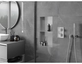 Mexen X-Wall-NR, polička na zapustenie pod obklad bez goliera 60 x 30 cm, oceľová, 1911603010S