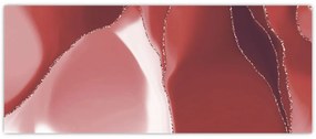 Obraz - Červená abstraktná kvetina N⁰3 (120x50 cm)