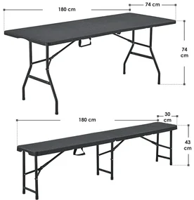 InternetovaZahrada Kempingový set Amberg -180x74x74 cm