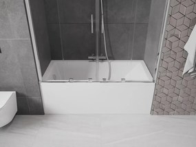 Mexen Velar Duo, 2-krídlová posuvná vaňová zástena 140 x 150 cm, 8mm číre sklo, chrómový profil, 896-140-000-02-01