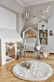 Dekoračný lietajúci balón béžová/biela – dekorácia do detskej izby S-28cm x 16cm