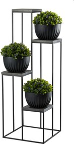 STOJAN NA KVETINÁČ KASKADA 110X40X40 CM ČIERNA/SIVÁ