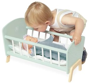 Drevená postieľka pre bábiku s perinkou a vankúšikom - Zen