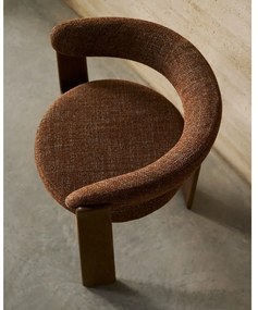 Hnedé jedálenské kreslo s podrúčkami z jaseňového dreva Granite – Kave Home