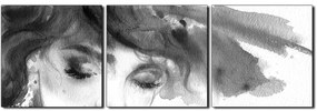 Obraz na plátne - Ženský portrét akvarel reprodukcia - panoráma 5278QB (150x50 cm)