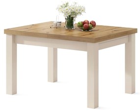 ROYAL JEDÁLENSKÝ STÔL ROZKLADACÍ - dub artisan / béžová, PRE 8 OSÔB