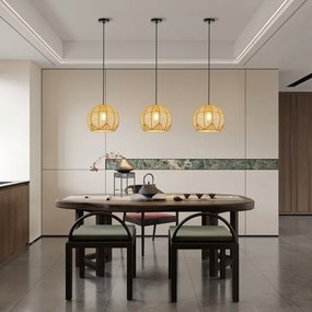 Immax 08258L - Luster na lanku PELO 1xE27/40W/230V pr. 30 cm ratan