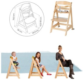 Jedálenská stolička vo svetlozeleno-prírodnej farbe Style Born Up 2in1 – Roba