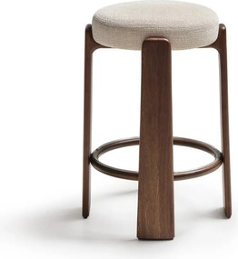 Béžová/v tmavo prírodnej farbe barová stolička z jaseňového dreva (výška sedadla 75 cm) Granite – Kave Home