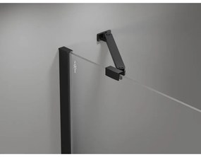 Mexen Mist-H Duo, 2-krídlový výklopný sprchový kút 75 x 105 cm, číre sklo, čierny profil, 8A5-075L-105P-70-00