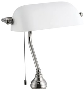 Eglo 901019 - Stolná lampa BANKER 1xE27/60W/230V biela/lesklý chróm