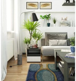 Nočný stolík CL1 40 cm grafitovo šedý/biely