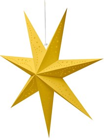 Solight LED zlatá vianočná hviezda, závesná, 60 cm, 20x LED, 2x AA, zlatá farba, 1v295
