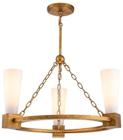 Elstead KRISTY3-DG-OPAL - Stropný luster KRISTY na tyči 3xE27/40W/230V medený