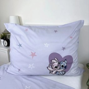 Jerry Fabrics Bavlnené obliečky 140x200 + 70x90 cm - Lilo and Stitch "Heart"