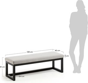 Čierna/sivobéžová lavica Loya – Kave Home