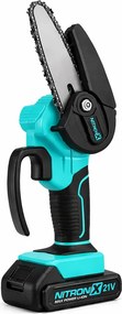 Akumulátorová ručná mini píla NITRONIX 4792 + 2× batéria + 2× lišta + 2× reťaz