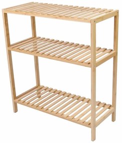 Divero bambusový regál 3 police 60 x 26 x 66 cm prírodný D104128