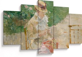 Obraz - Berthe Morisot, Young Woman Knitting, reprodukcia (150x105 cm)