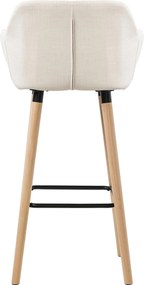 Barová stolička Grant - látka, drevené nohy natura - Béžová