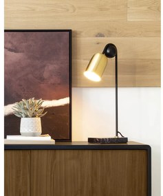 Stolová lampa v čierno-zlatej farbe (výška 60 cm) Natsumi – Kave Home