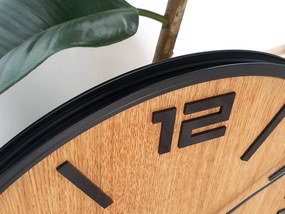 Dřevěné nástěnné hodiny Arabik 50 cm dub přírodní/černé