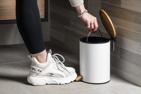 Aqualine Aqualine, BAMBUS odpadkový koš guľatý 5l, biela, BI007