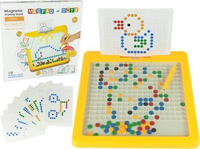 LEAN Toys Magnetická tabuľa so 100 korálkami Žltá