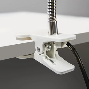 Dizajnové svätilové svietidlo s klipom biele s flexibilným ramenom - Egg