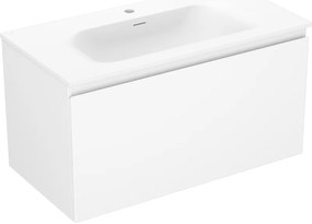 Mexen Orio, kúpeľňová skrinka 90 cm s umývadlom Vela, 1 zásuvka, biela matná, 91A10-09047-1-BF01-W23M01