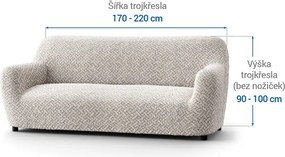 Bielastické poťahy VENEZIA béžová trojkreslo (š. 170 - 220 cm)