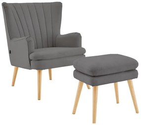 Sivé kreslo Zenia - Støraa