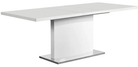 Tempo Kondela Rozkladací jedálenský stôl, biela vysoký lesk HG, KORINTOS