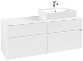 VILLEROY &amp; BOCH Collaro závesná skrinka pod umývadlo na dosku (umývadlo vpravo), 4 zásuvky, 1400 x 500 x 548 mm, White Matt, C13300MS