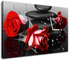 Gario Obraz s hodinami Roses and spa Rozmery: 30 x 30 cm