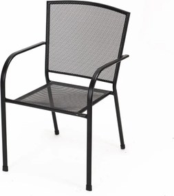 Kovová záhradná stolička RIVER, čierna