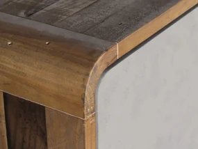 furniture-nabytek.cz - Masívna sada kúpeľňového nábytku Dingle z recyklovanej borovice a MDF, lakovaná, prírodná / sivá