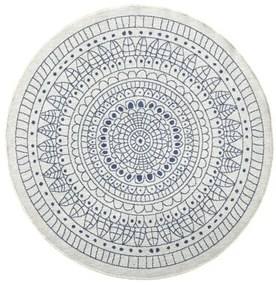 Kusový koberec Twin-Wendeteppiche 103104 creme blau – na von aj na doma, 240x240 (priemer) kruh, modrá, chodba / predsieň, Hanse Home