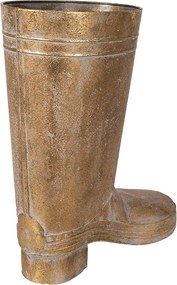 Zlatý starožitný dekoratívny kvetináč bota - 30*15*37 cm