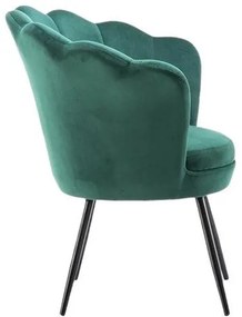 LuxuryForm DESIGN Kreslo FREY VELUR s čiernymi nohami - zelené