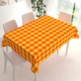 Biante Bavlnený obdĺžnikový obrus Olivia OL-003 Oranžovo-žltá kocka veľká 120x160 cm
