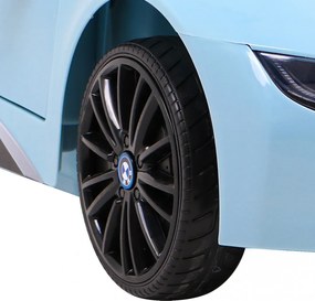 Ramiz Elektrické autíčko BMW i8 Lift modré + diaľkové ovládanie + pomalý štart + 3-bodové pásy + MP3 USB + LED