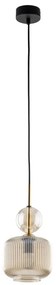 Luster na lanku SOPHIA 1xE14/10W/230V čierna/dymová béžová