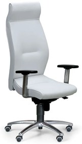 Kožené kancelárske kreslo MEGA, biela