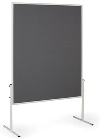 Informačná a moderačná tabuľa, 1200 x 1500 mm, textilná, sivá, nesklopná